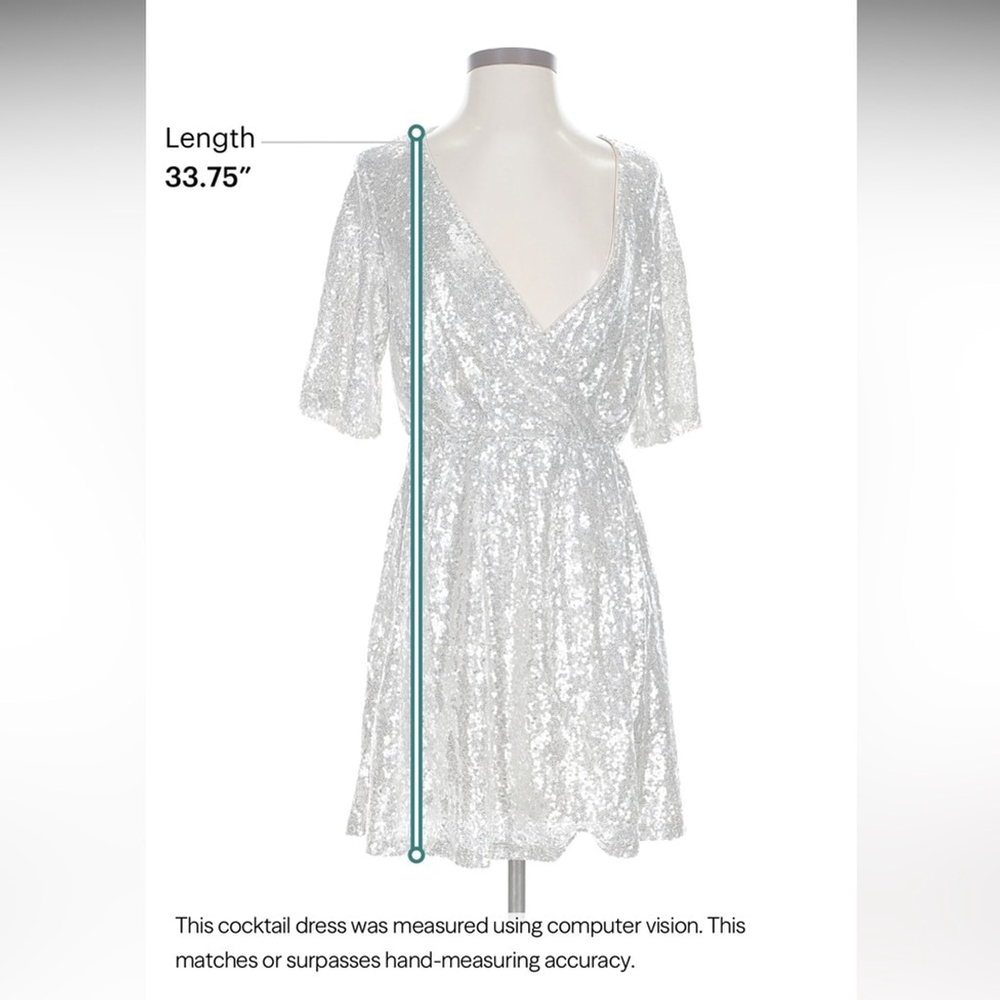 VERO MODA SILVER SEQUIN DRESS - Picture 4 of 9